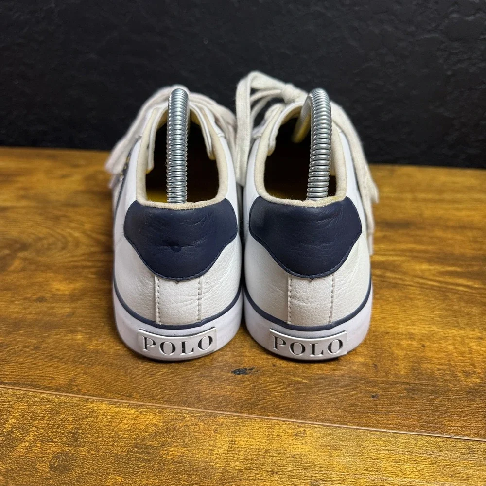 Polo Ralph Lauren Sayers White Leather Low Top Sneakers Mens Size 10
